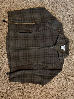 Columbia Brown Plaid Full-Zip Fleece Jacket